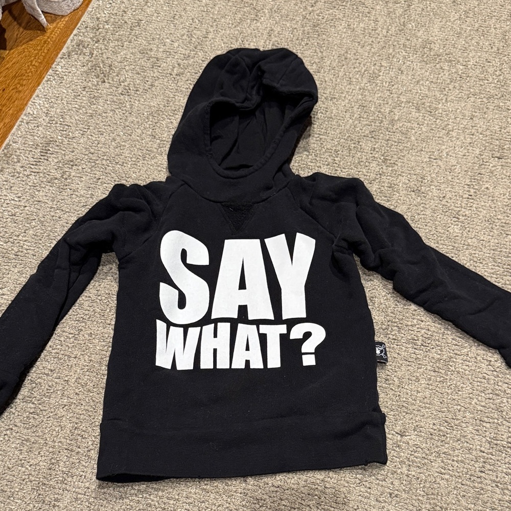 nununu Black Hoodie with Bold Print
